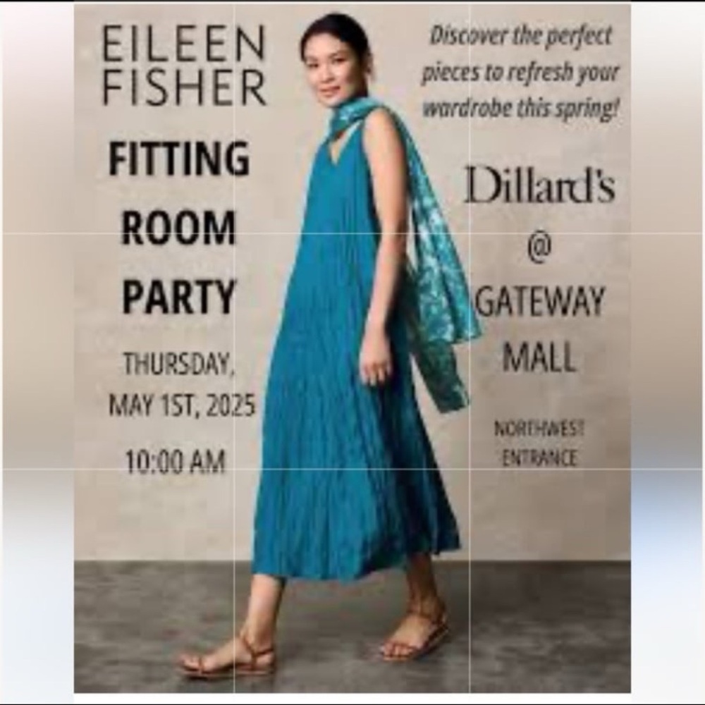 NWT Eileen Fisher Crushed Silk V- Neck Dress